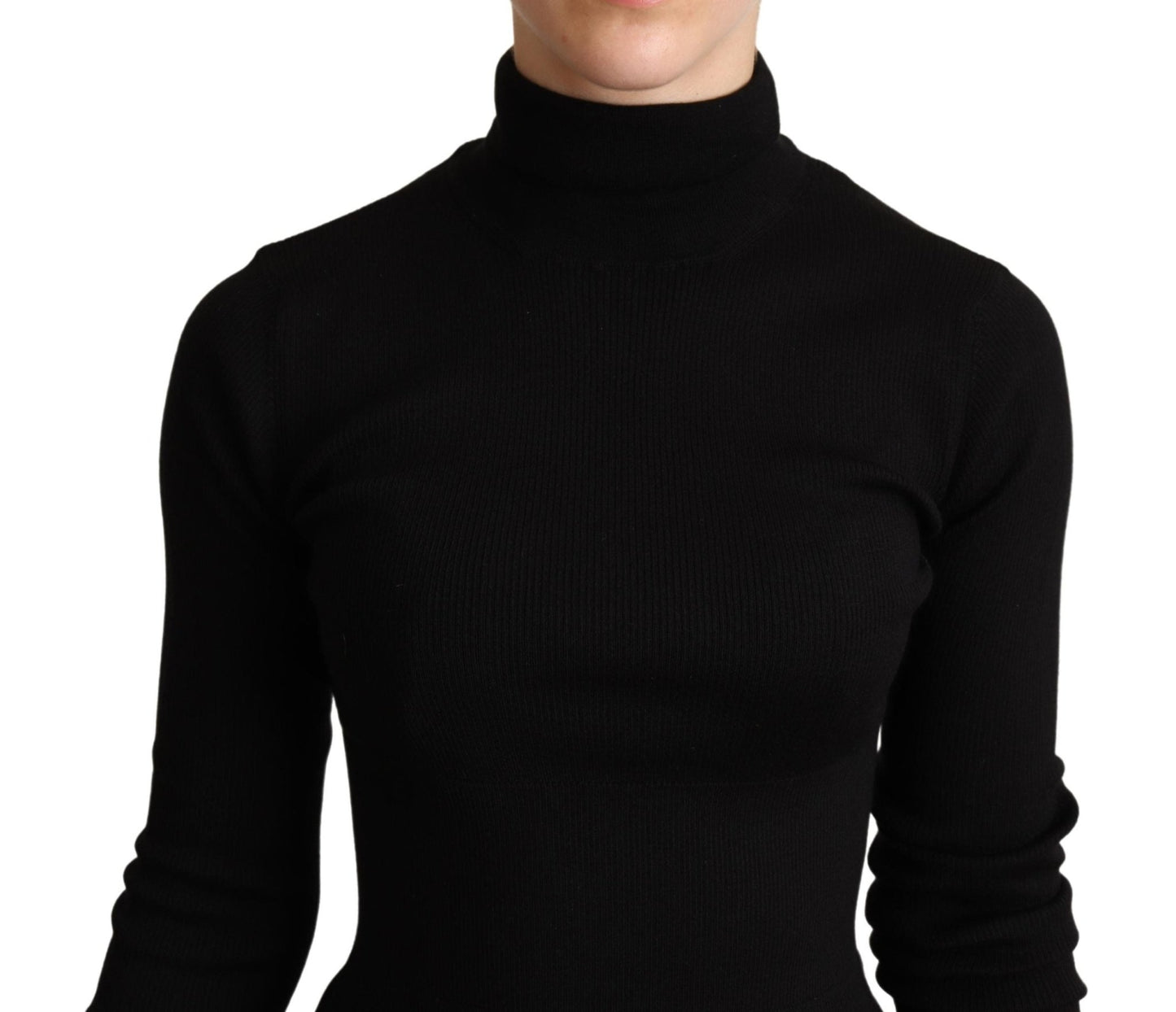 Black Pullover Silk Cashmere Turtleneck Sweater - coffeewithmee2Dolce & GabbanaP5243S