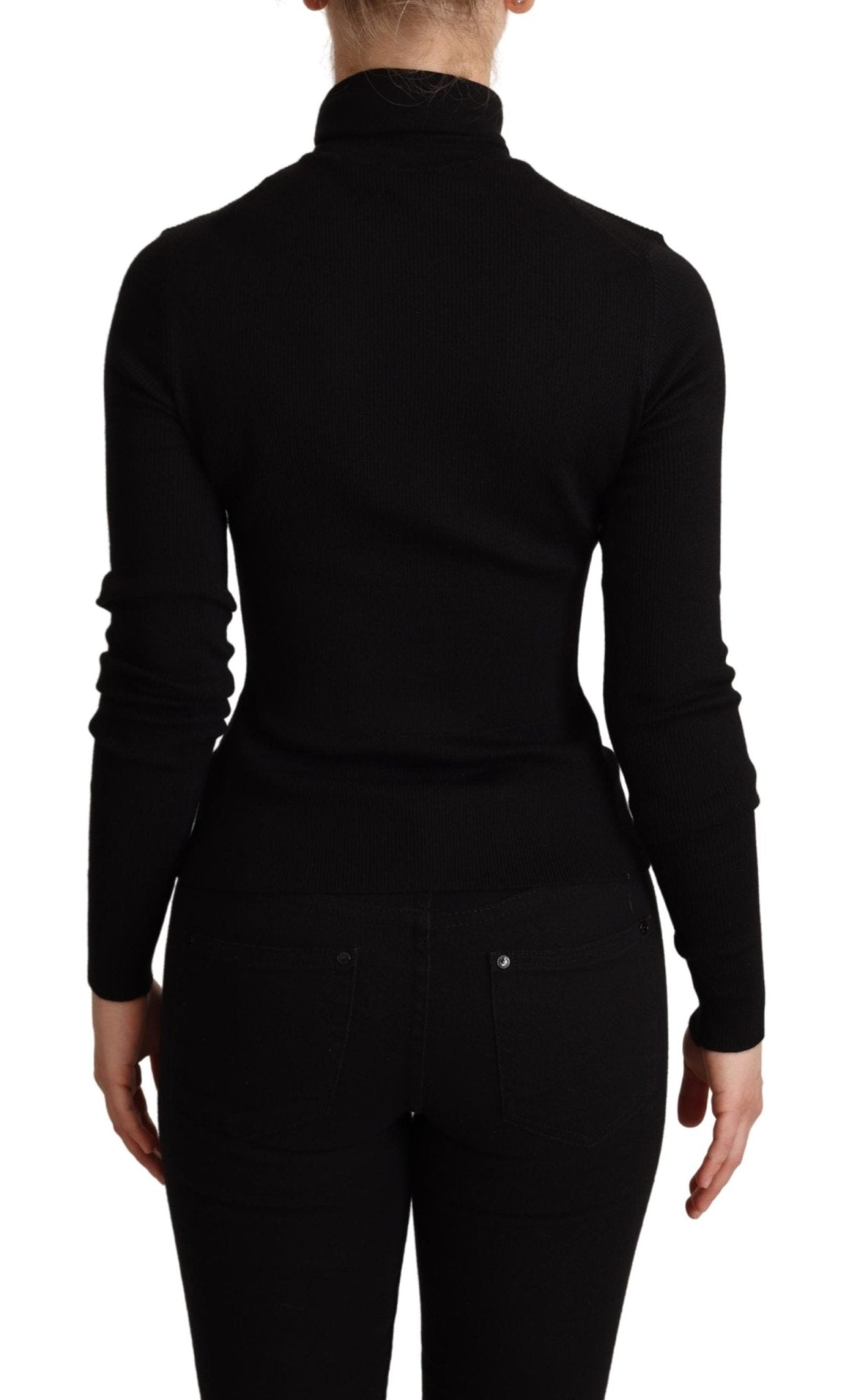 Black Pullover Silk Cashmere Turtleneck Sweater - coffeewithmee2Dolce & GabbanaP5243S