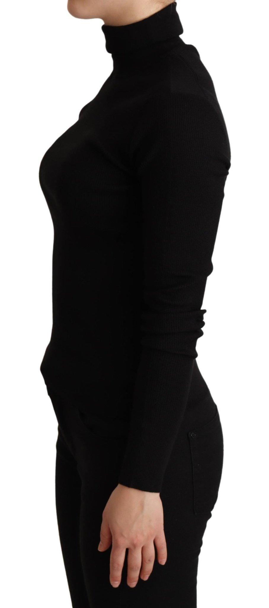 Black Pullover Silk Cashmere Turtleneck Sweater - coffeewithmee2Dolce & GabbanaP5243S