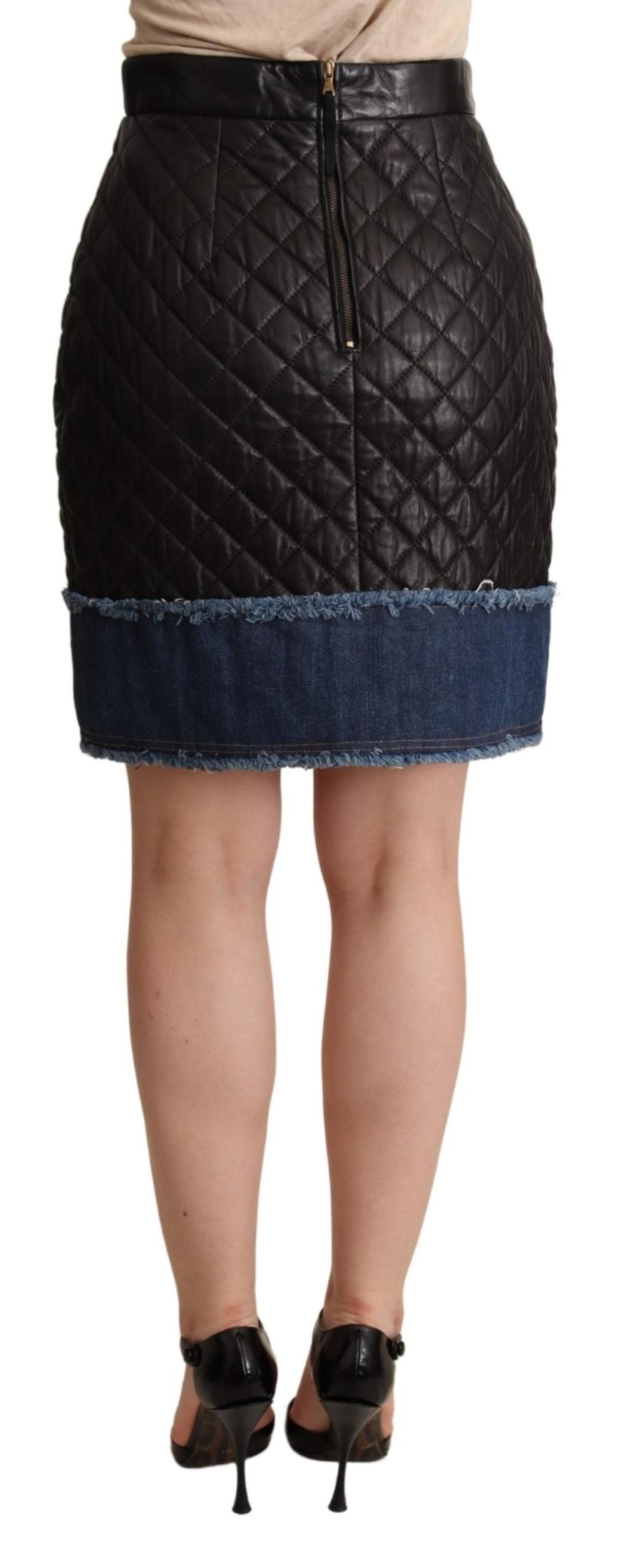 Black Quilted Leather Mini Skirts - coffeewithmee2Dolce & GabbanaP5000S