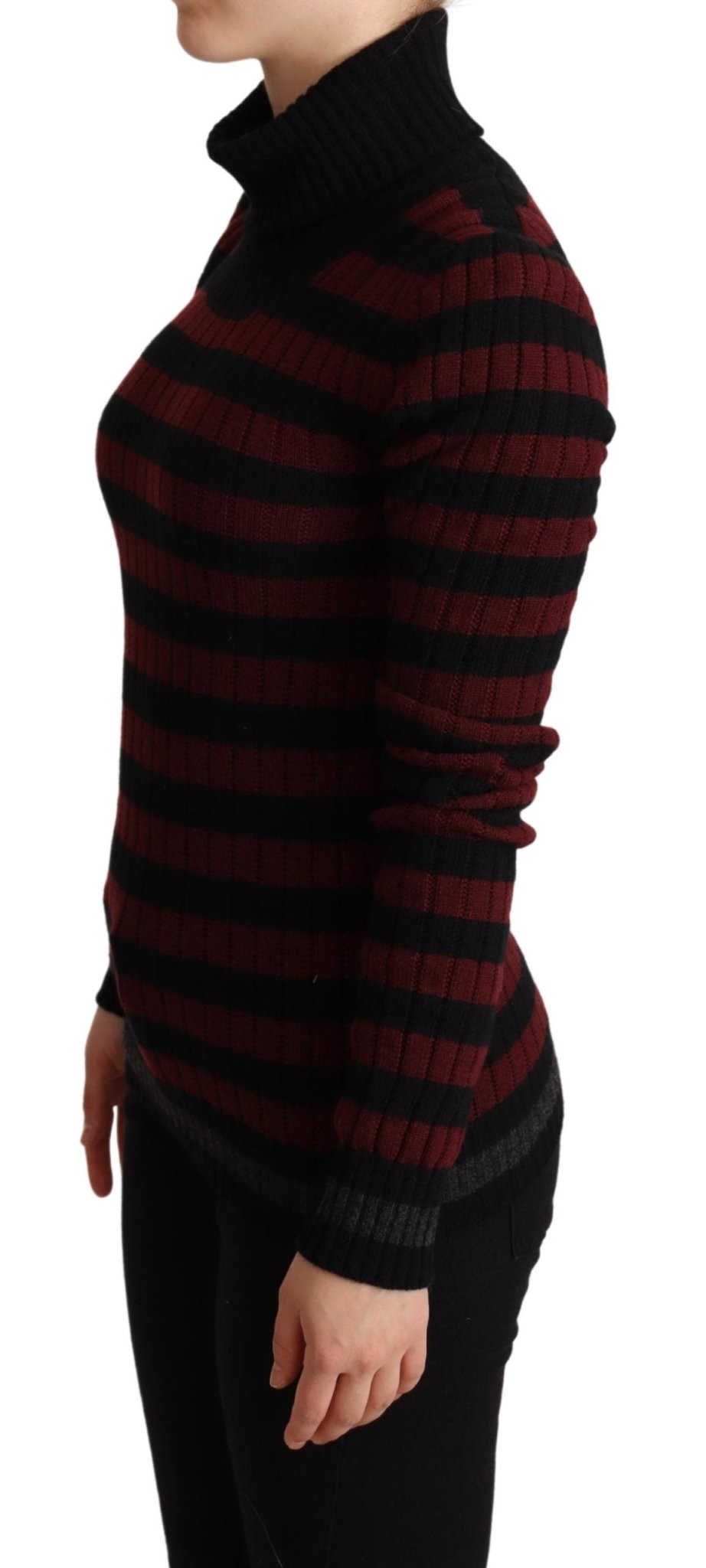 Black Red Striped Wool Pullover Sweater - coffeewithmee2Dolce & GabbanaP5223S