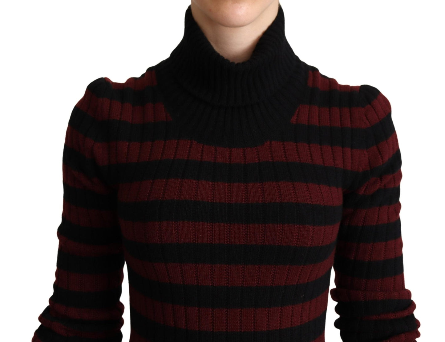 Black Red Striped Wool Pullover Sweater - coffeewithmee2Dolce & GabbanaP5223S