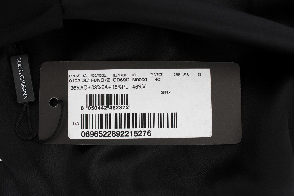 Black Ricamo Wool Stretch Maxi Dress - coffeewithmee2Dolce & GabbanaP1016S