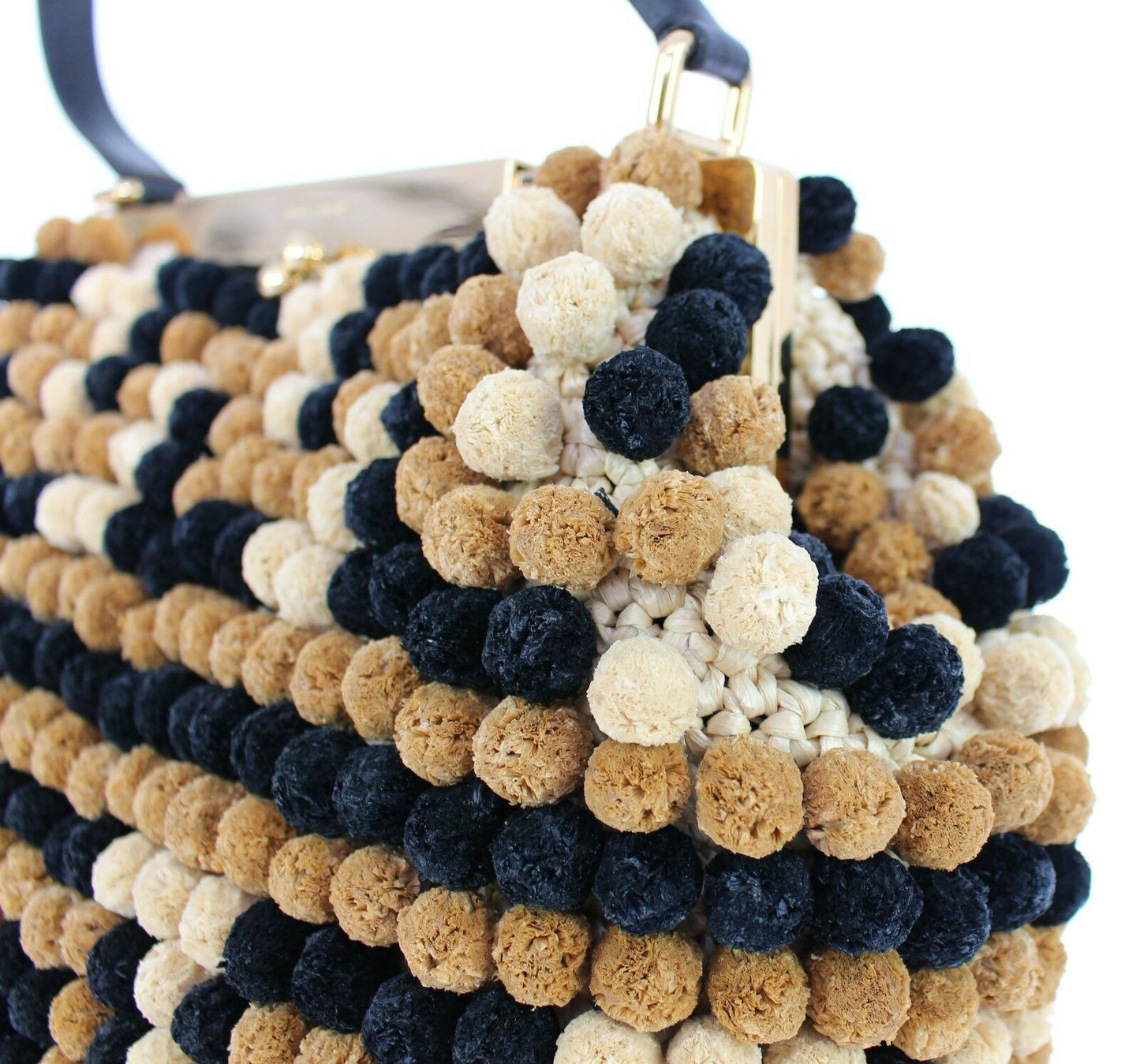 Black Sara Raffia Leather Shoulder Pebbled Frame Bag Black - coffeewithmee2Dolce & GabbanaP0144S