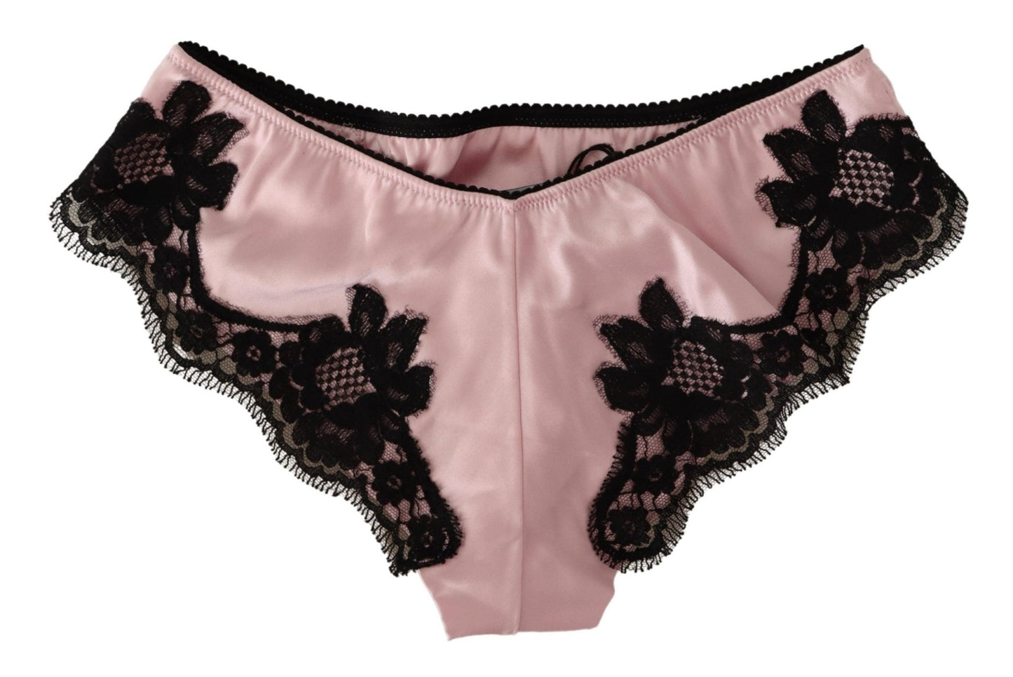 Black Silk Stretch Floral Lace Pink Underwear - coffeewithmee2Dolce & GabbanaP4991S