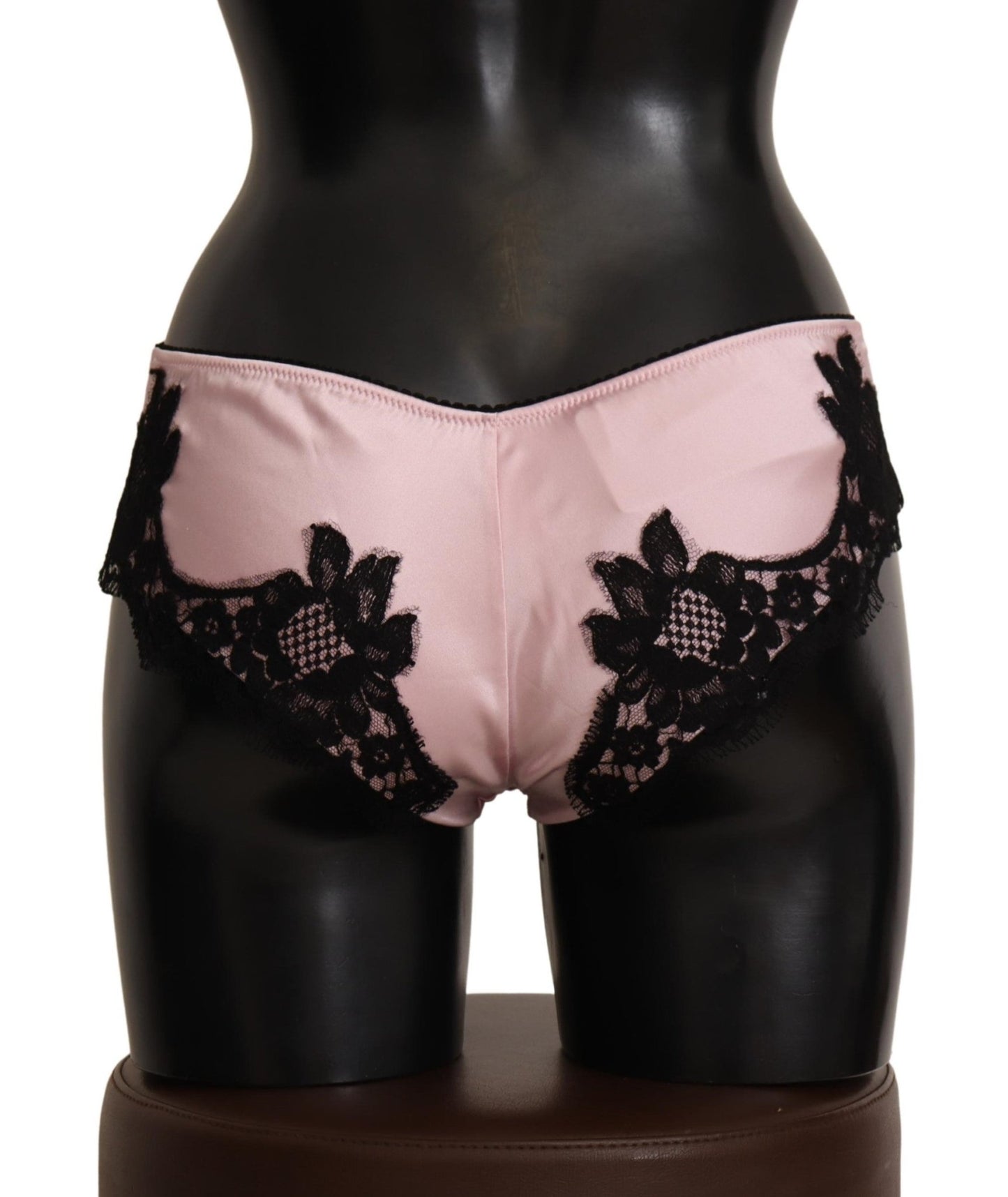 Black Silk Stretch Floral Lace Pink Underwear - coffeewithmee2Dolce & GabbanaP4991S