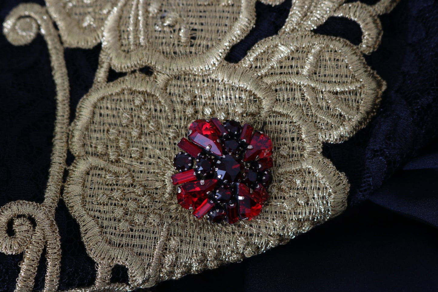 Black Silk Stretch Gold Crystal Dress - coffeewithmee2Dolce & GabbanaP1405S