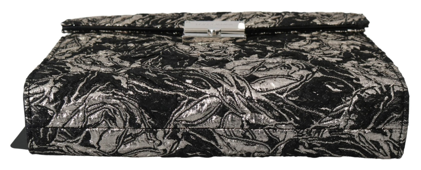 Black Silver Jacquard Leather Document Briefcase Bag - coffeewithmee2Dolce & GabbanaP0118S