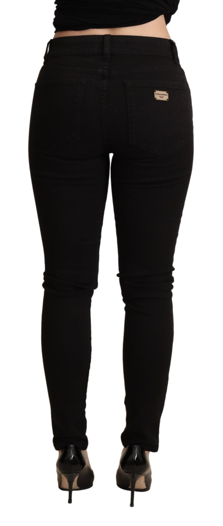 Black Skinny Denim Trouser Cotton Stretch Jeans - coffeewithmee2Dolce & GabbanaP5082S