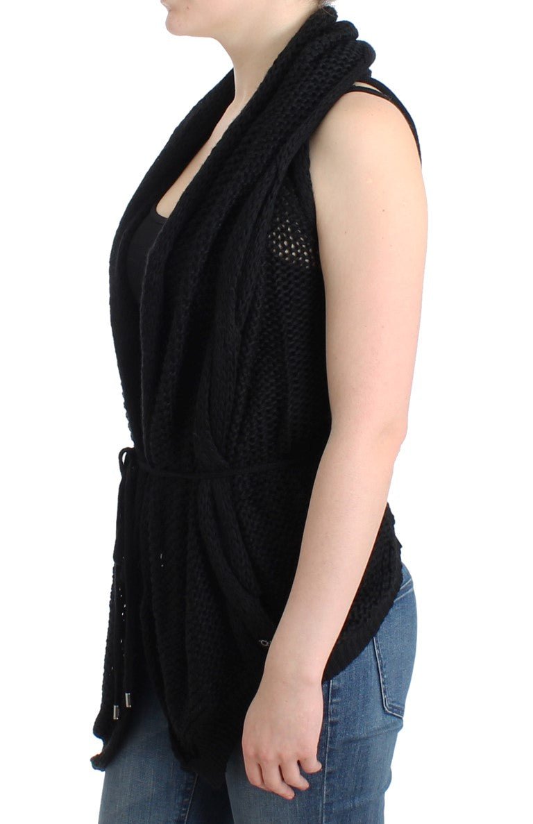 Black sleeveless knitted cardigan - coffeewithmee2Costume NationalP0693S