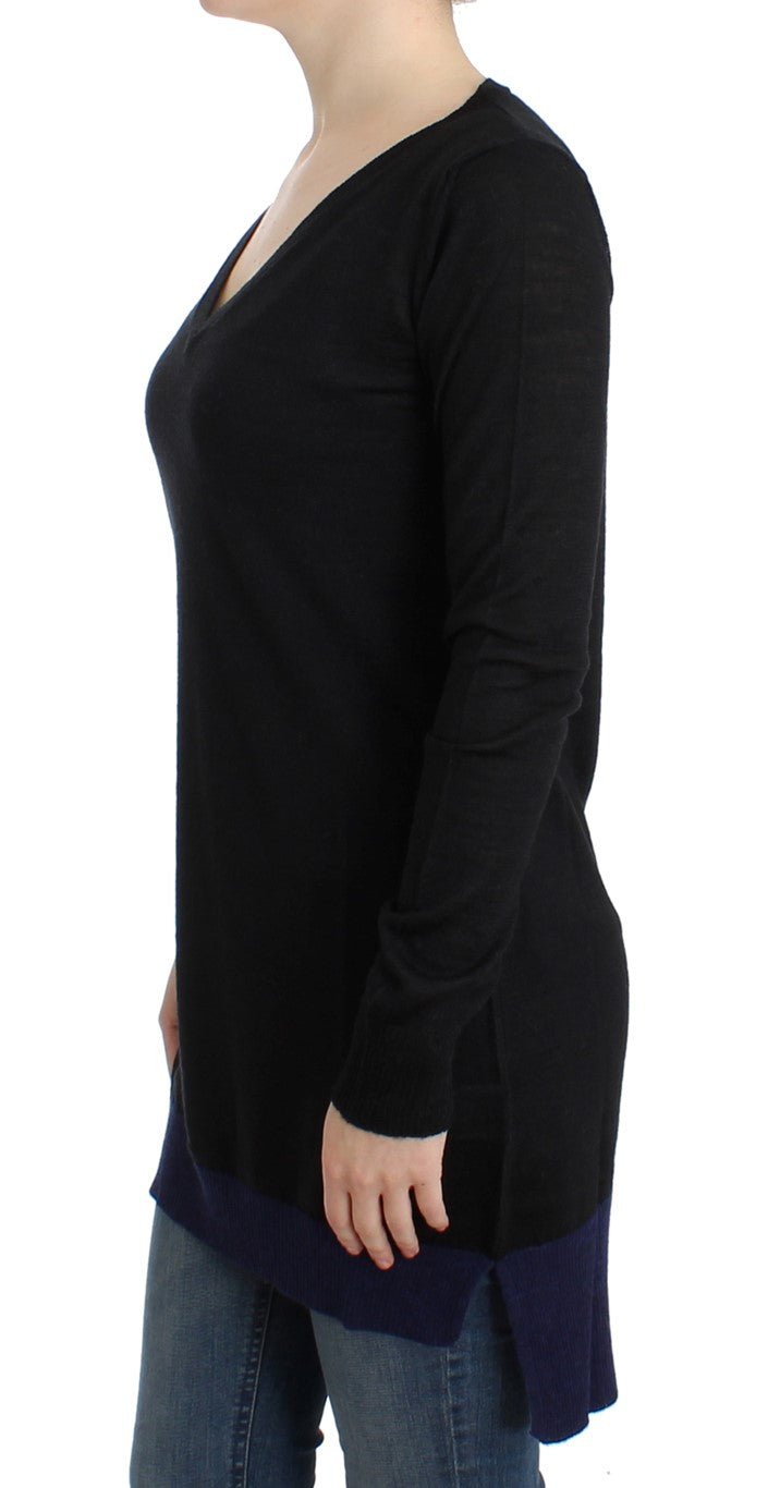 Black V-neck lightweight sweater - coffeewithmee2Costume NationalP0703S