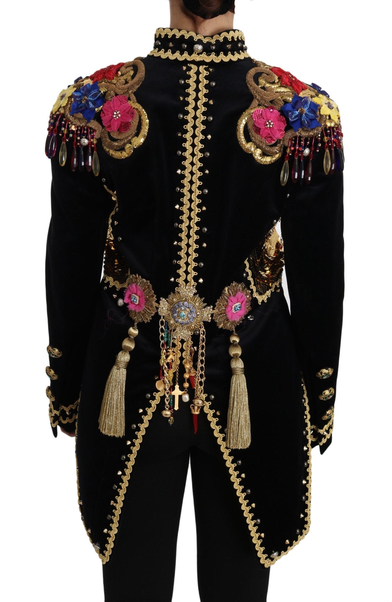 Black Velvet Crystal Sequined Jacket - coffeewithmee2Dolce & GabbanaP2265S