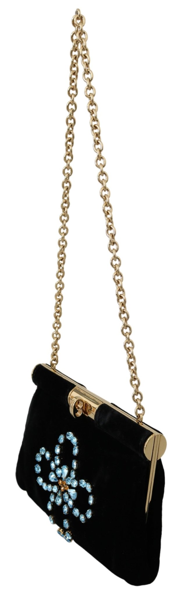 Black Velvet Crystal Studs Women Crossbody Sling Borse Bag - coffeewithmee2Dolce & GabbanaP0139S