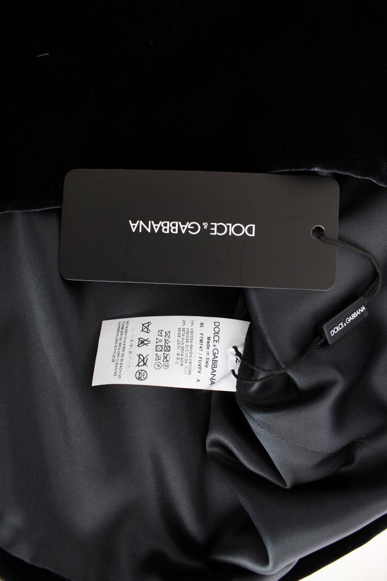 Black velvet shortsleeved blouse - coffeewithmee2Dolce & GabbanaP0769S