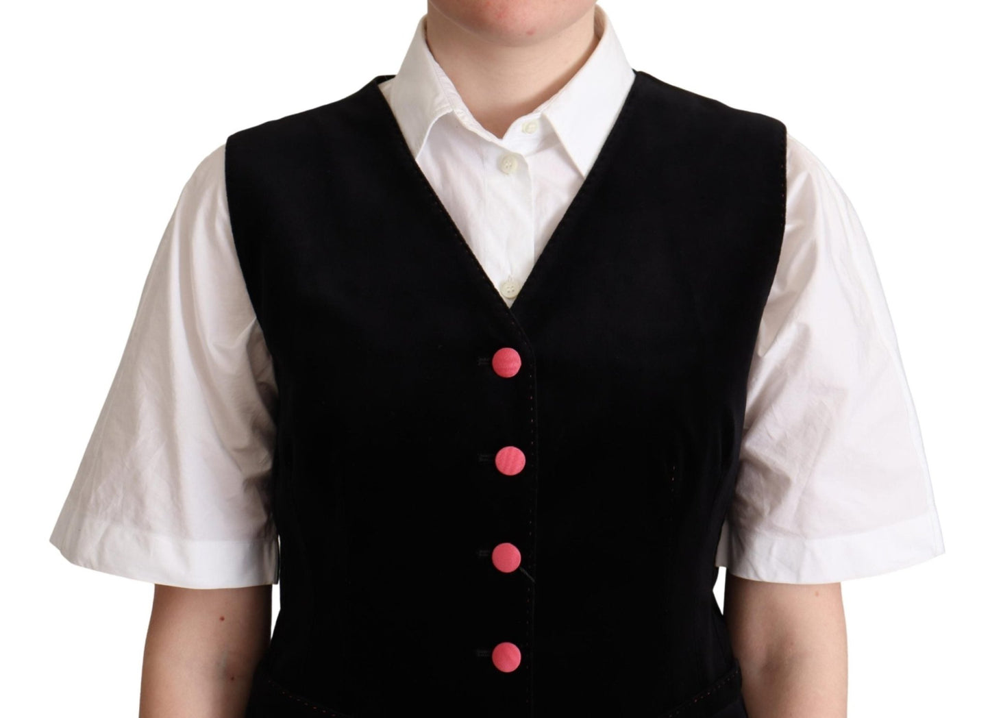 Black Velvet Sleeveless Waistcoat Vest - coffeewithmee2Dolce & GabbanaP5281S