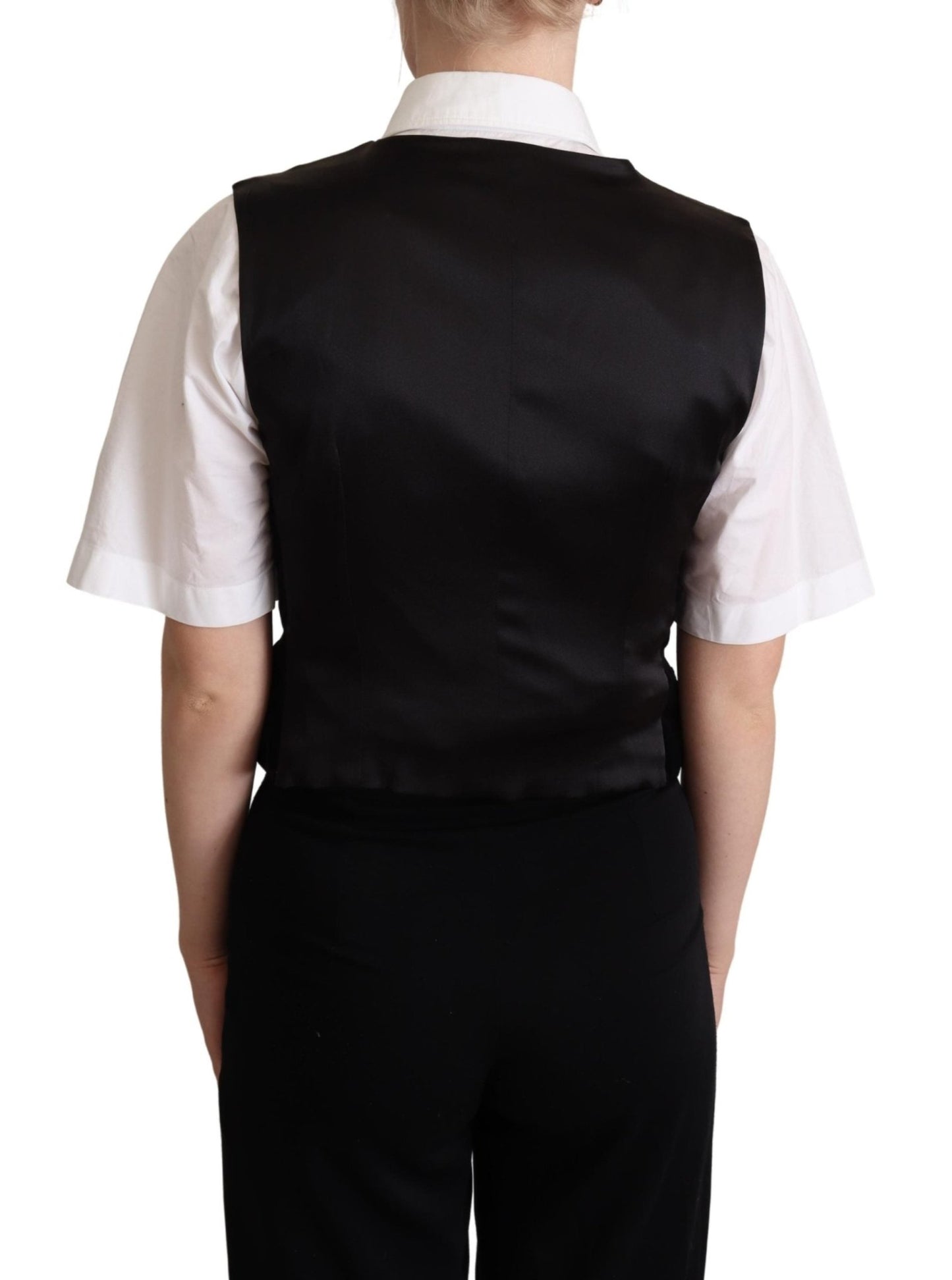 Black Velvet Sleeveless Waistcoat Vest - coffeewithmee2Dolce & GabbanaP5281S