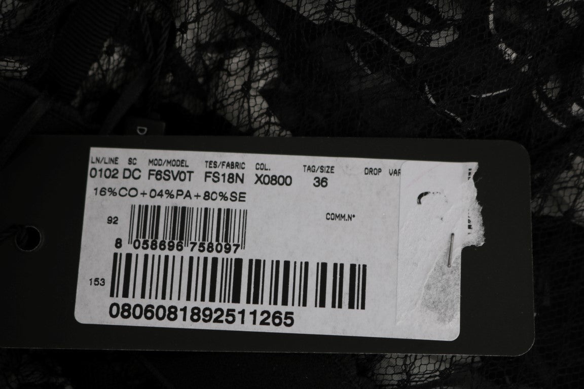 Black White Floral Lace Shift Dress - coffeewithmee2Dolce & GabbanaP1894S