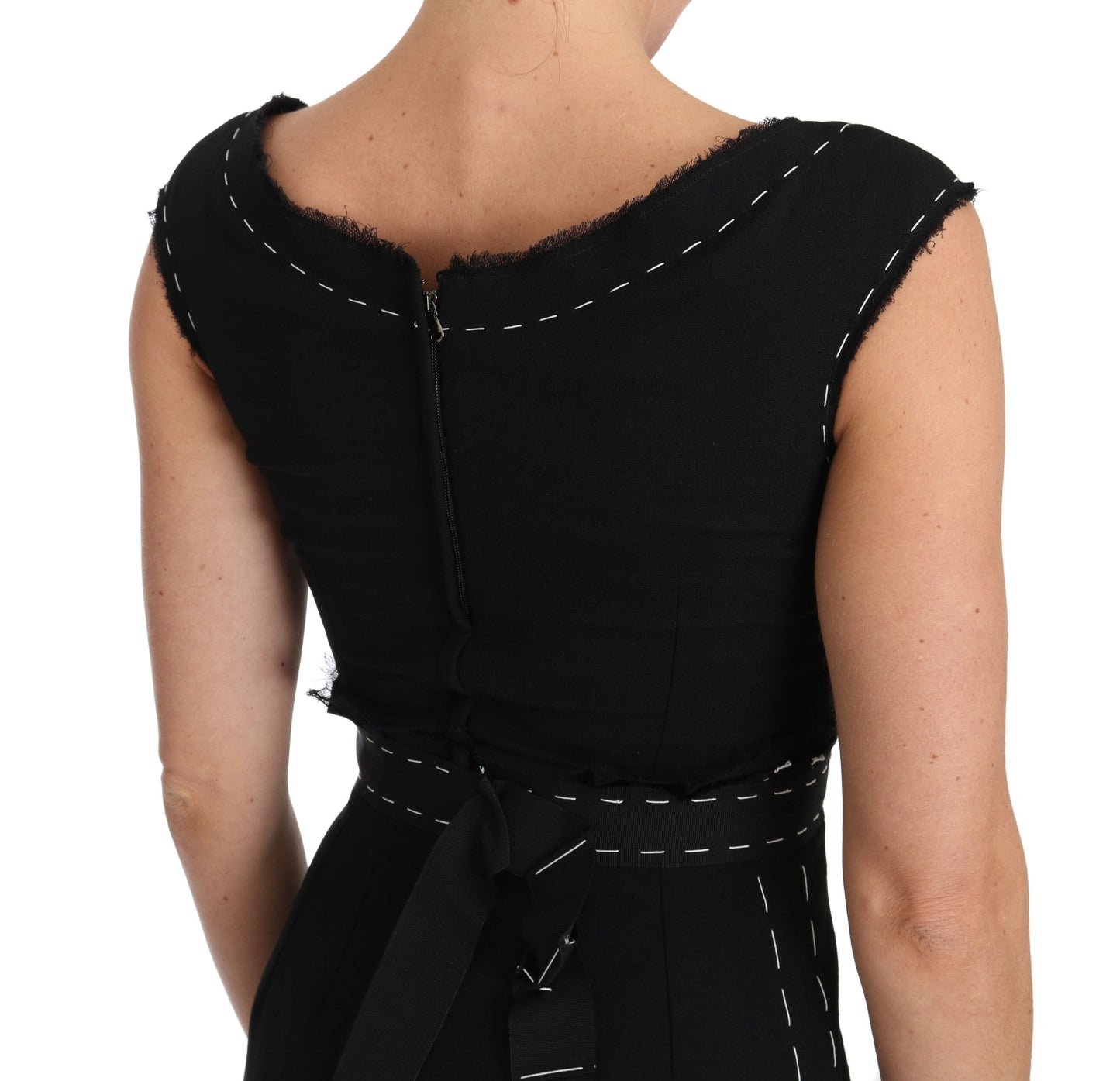 Black Wool Stretch A-line Sheath Dress - coffeewithmee2Dolce & GabbanaP5798S