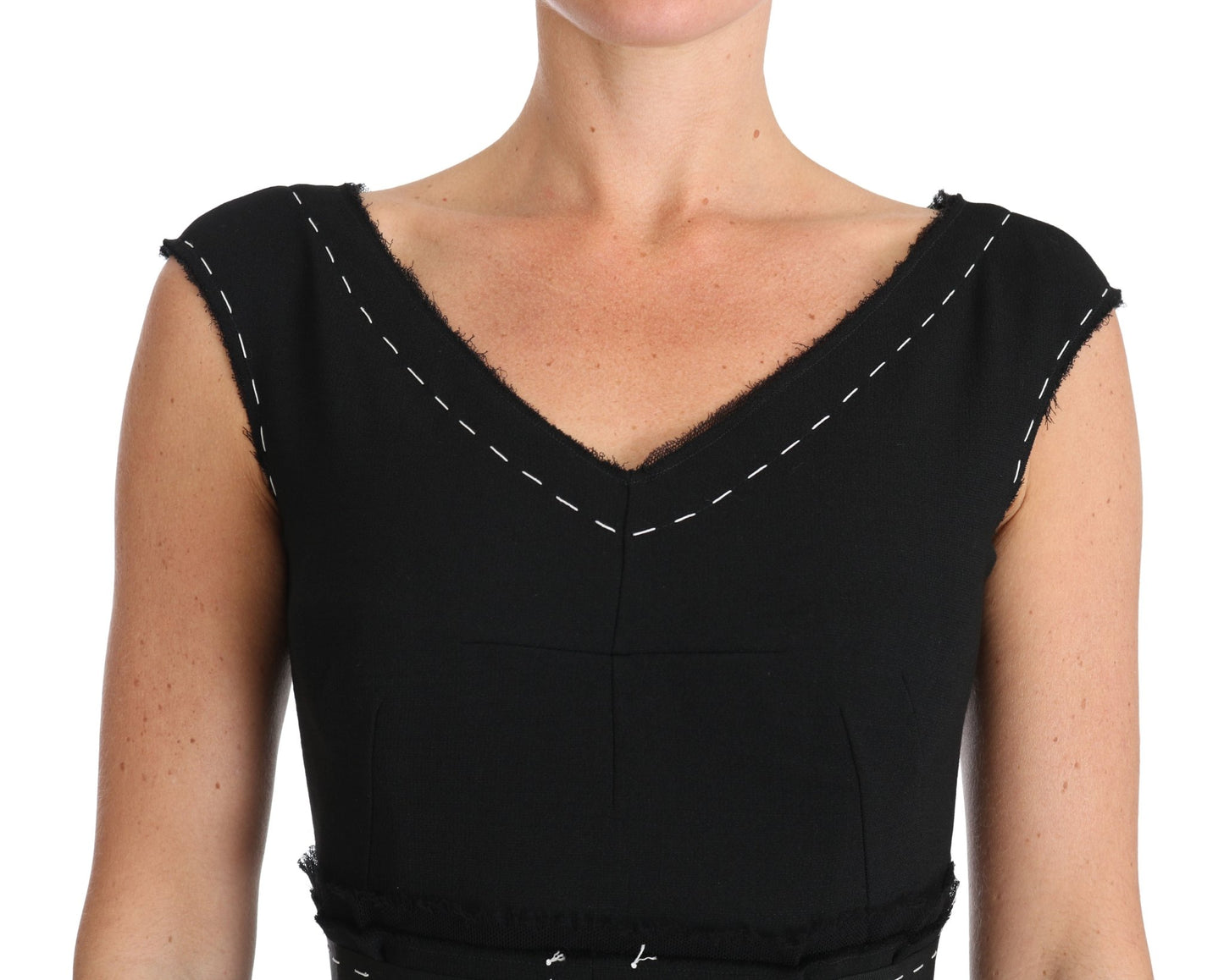 Black Wool Stretch A-line Sheath Dress - coffeewithmee2Dolce & GabbanaP5798S