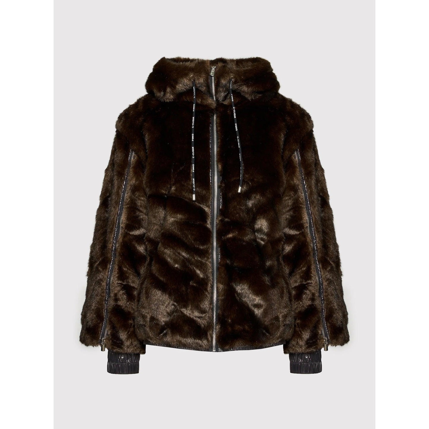 Brown Modacrylic Fur Jackets Coat