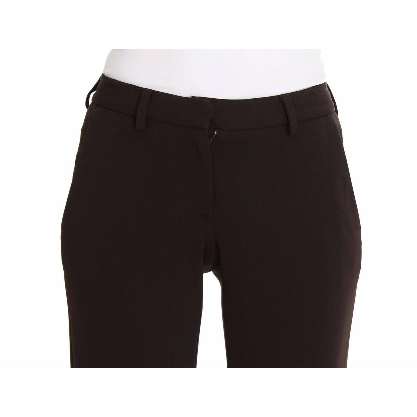 Brown Stretch Casual Trousers Pants