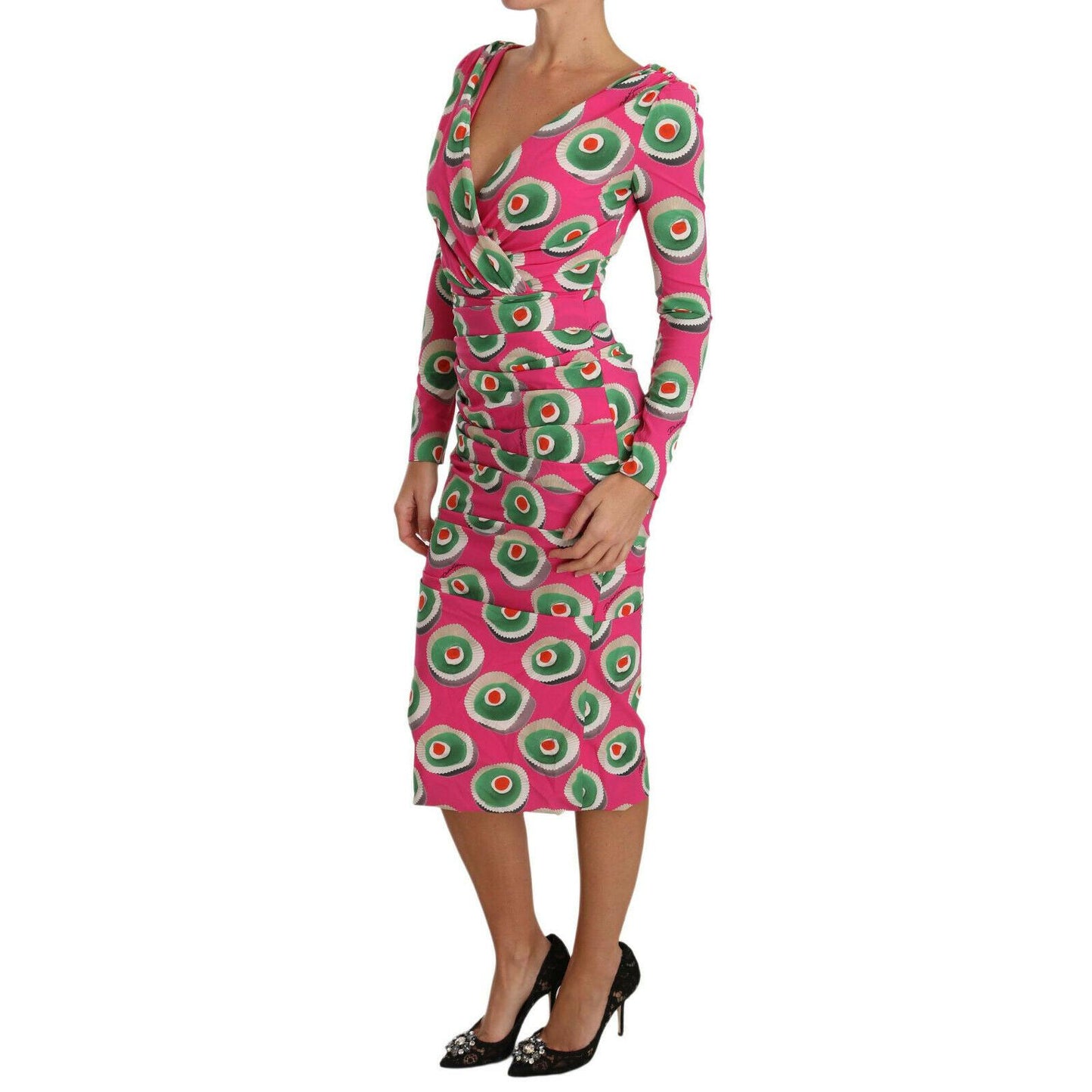 Pink Silk Cup Cake Sheath Stretch Dress