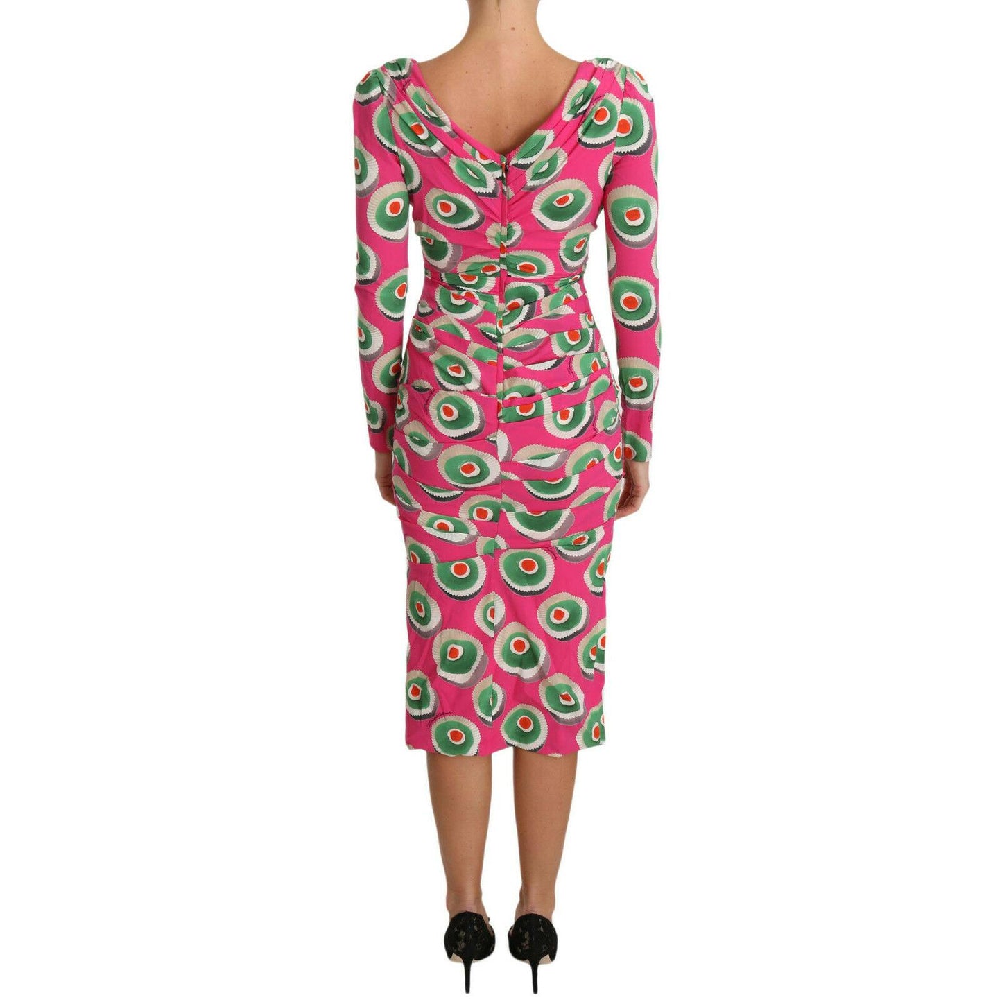 Pink Silk Cup Cake Sheath Stretch Dress