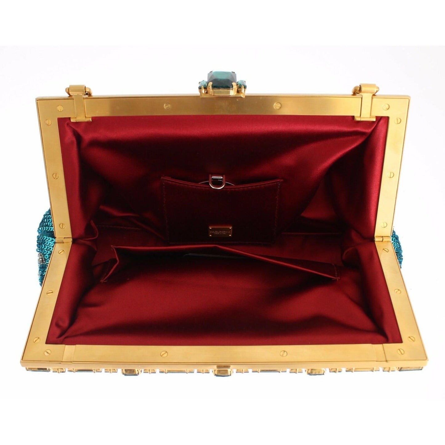 Blue Clear Crystal Gold Evening Clutch Purse - coffeewithmee2