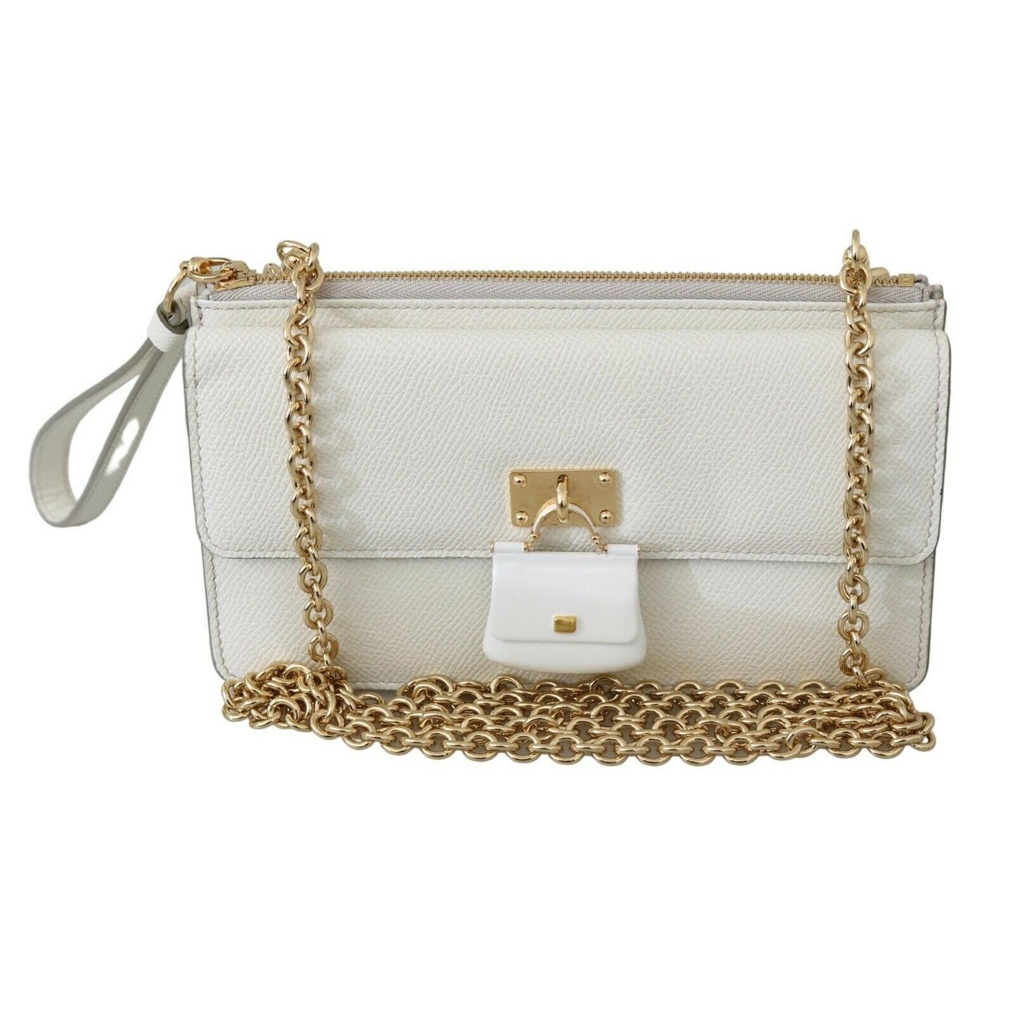 White Padlock Phone Purse Women Sicily Leather Bag - coffeewithmee2