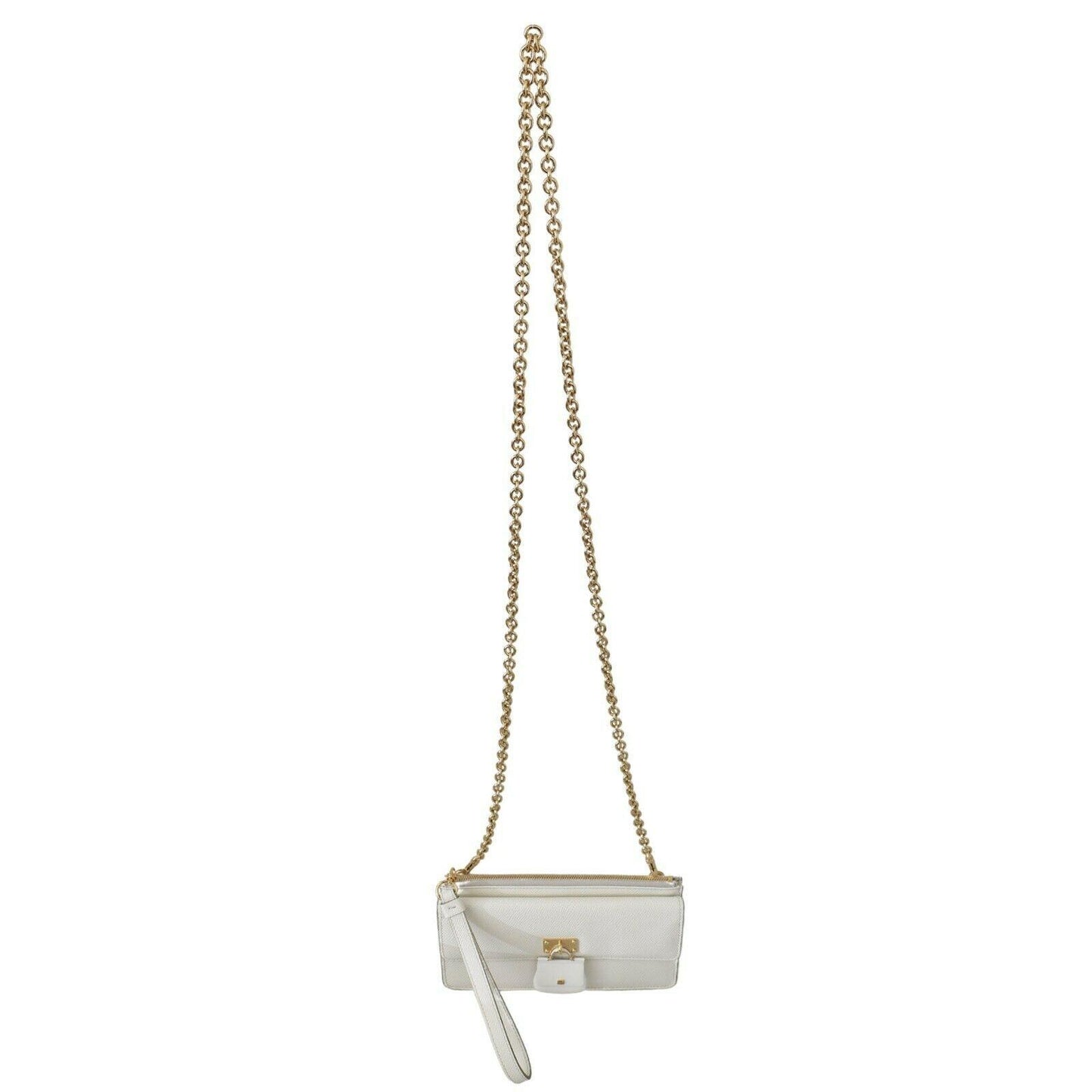 White Padlock Phone Purse Women Sicily Leather Bag - coffeewithmee2