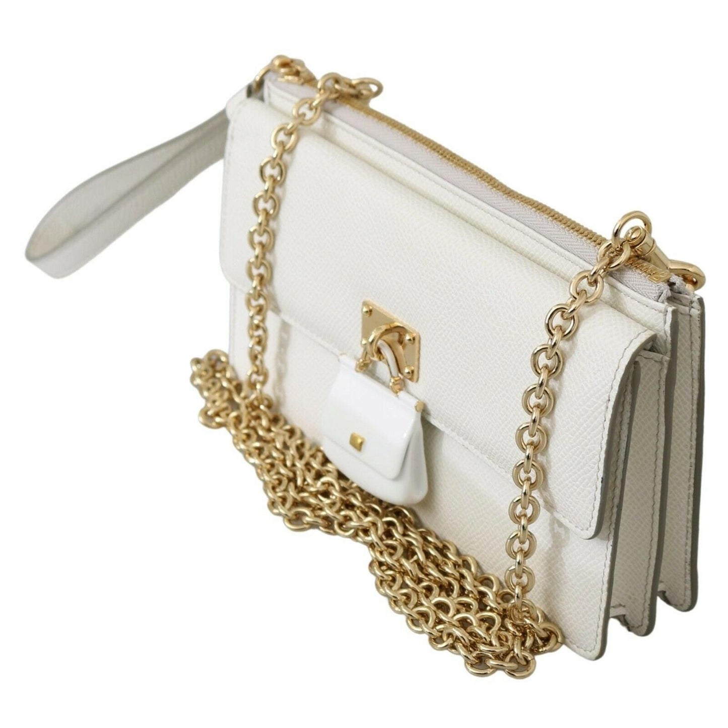 White Padlock Phone Purse Women Sicily Leather Bag - coffeewithmee2
