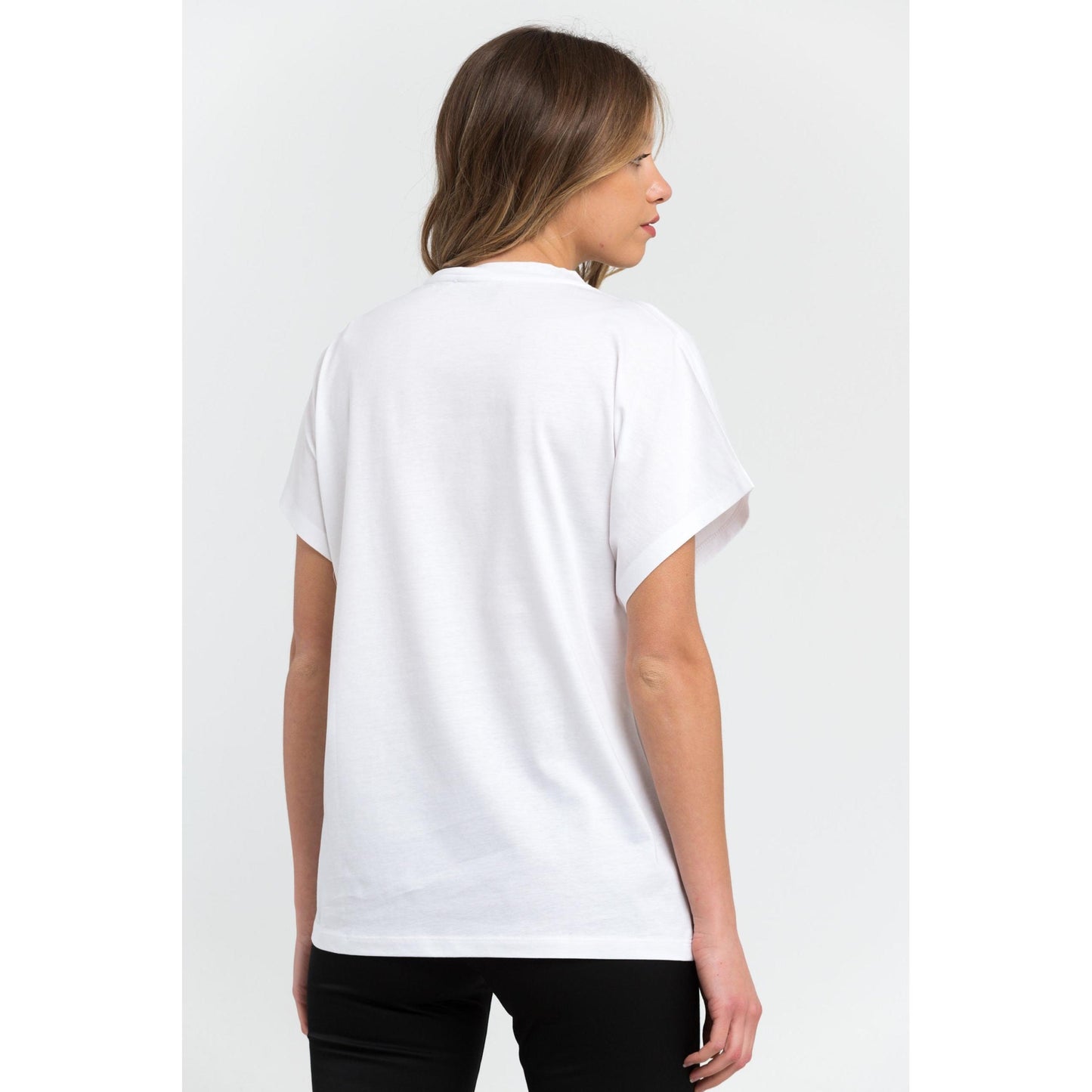 W White Print Yellow Tops & T-Shirt