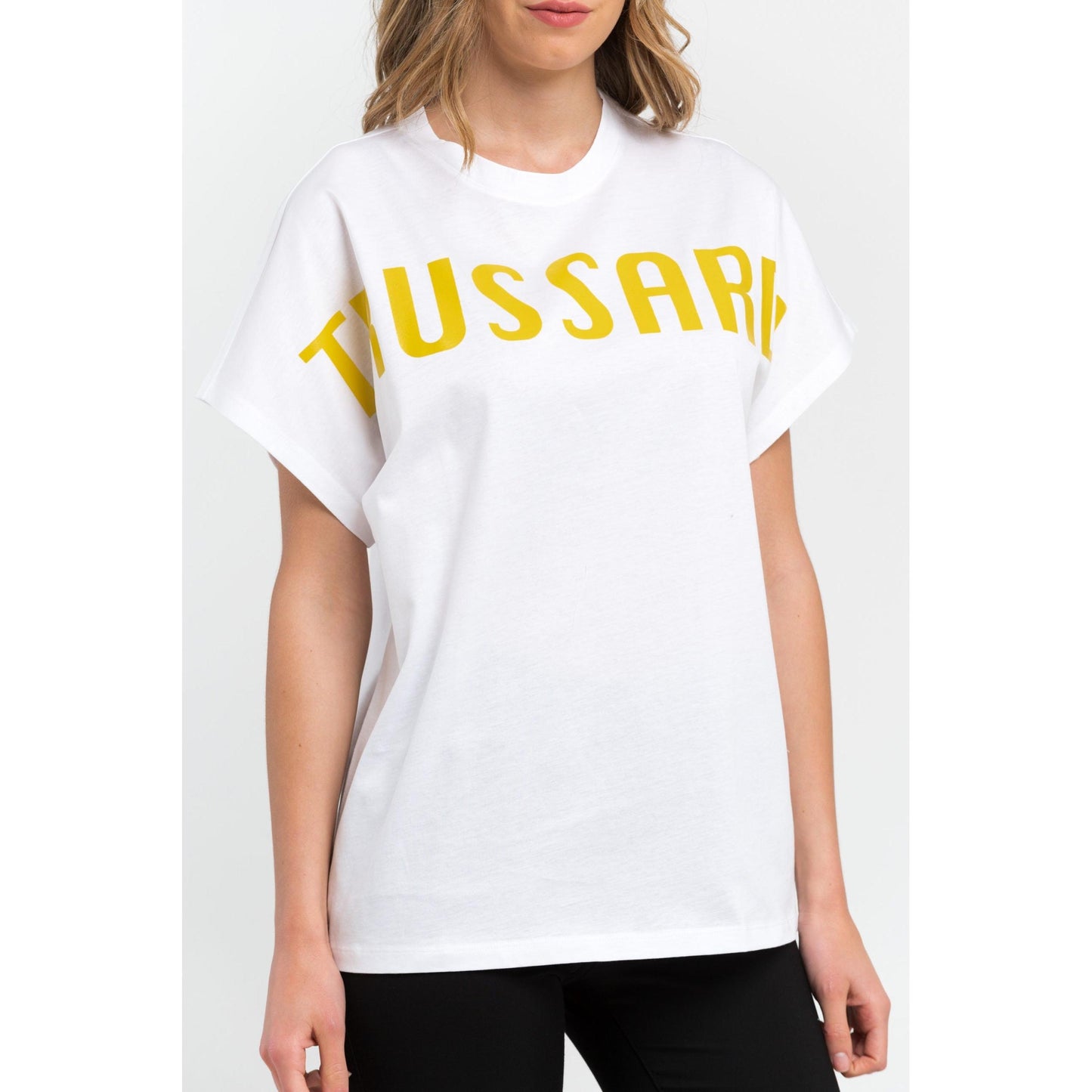 W White Print Yellow Tops & T-Shirt