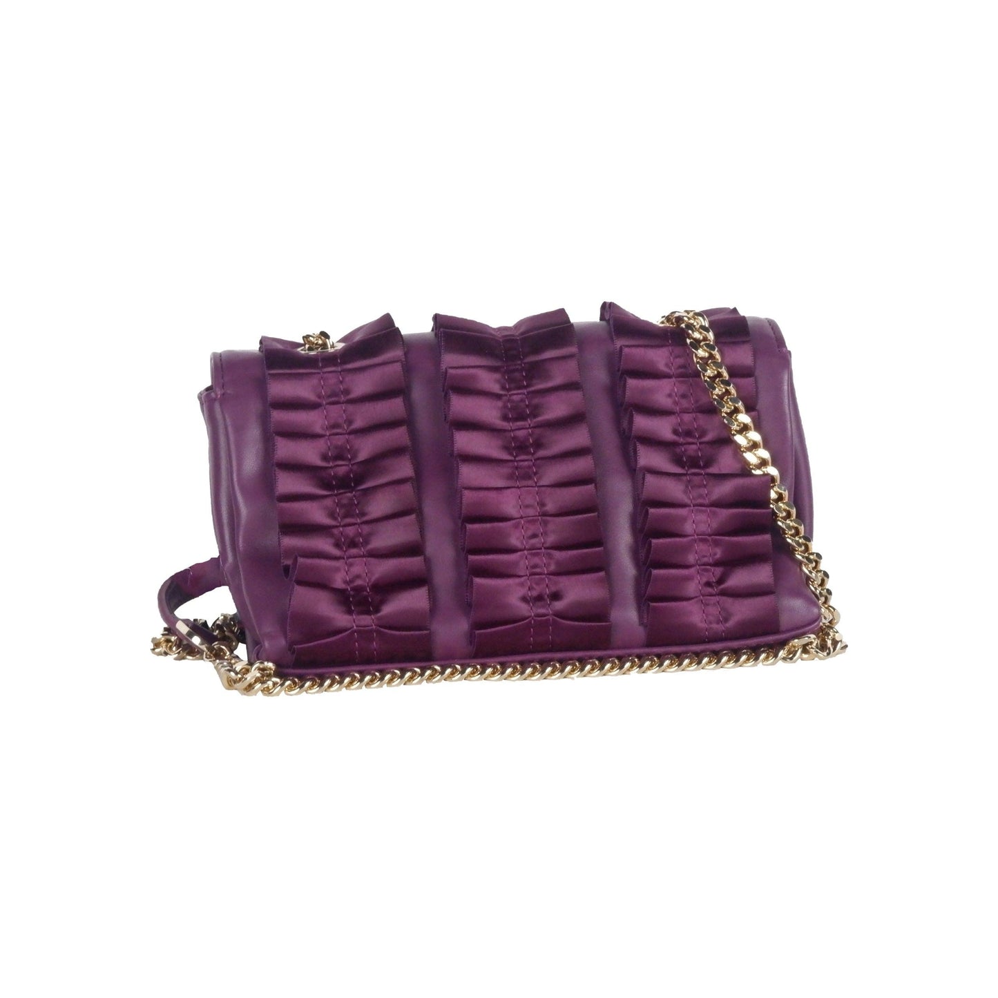 Purple Polyurethane Small Shoulder Bag - coffeewithmee2