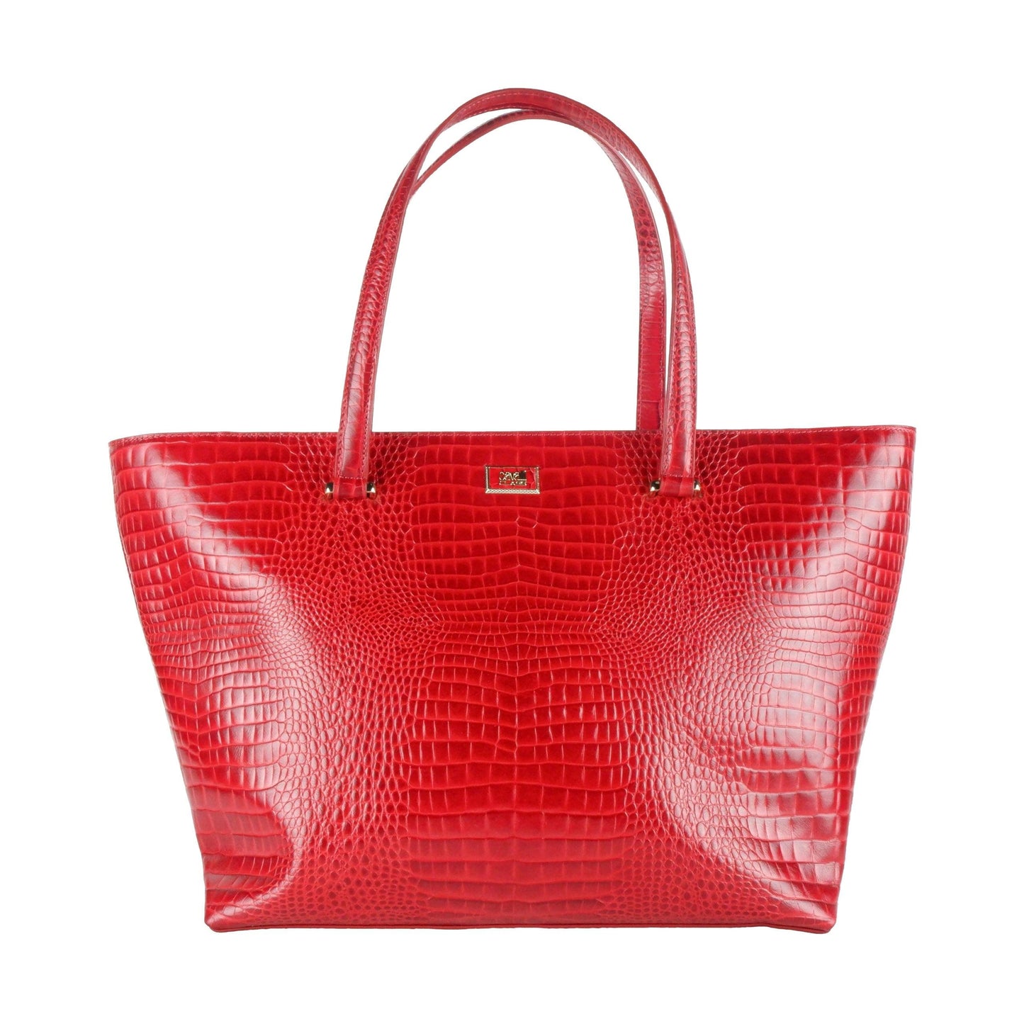 Red Calf Leather Medium Shopping Shoulder Bag - coffeewithmee2