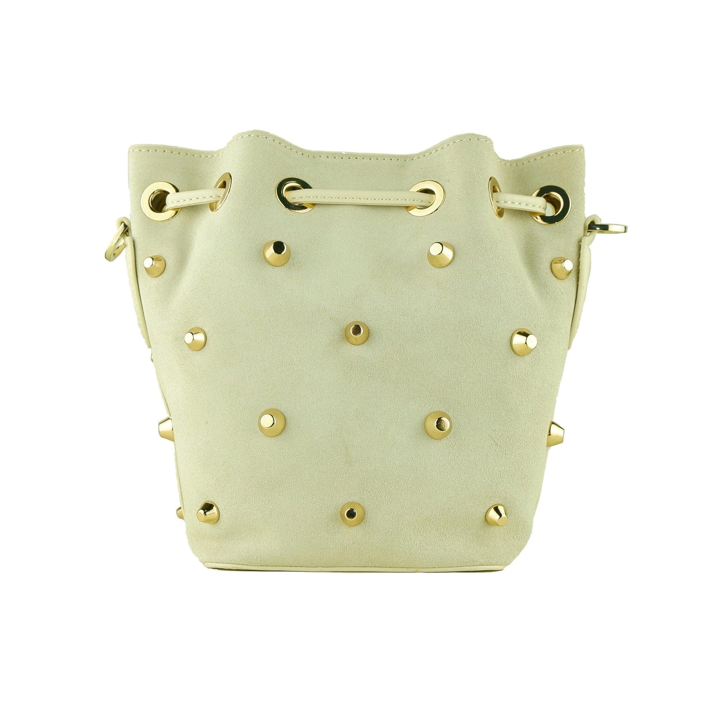 Grey Calf Leather Bucket Shoulder Bag - coffeewithmee2