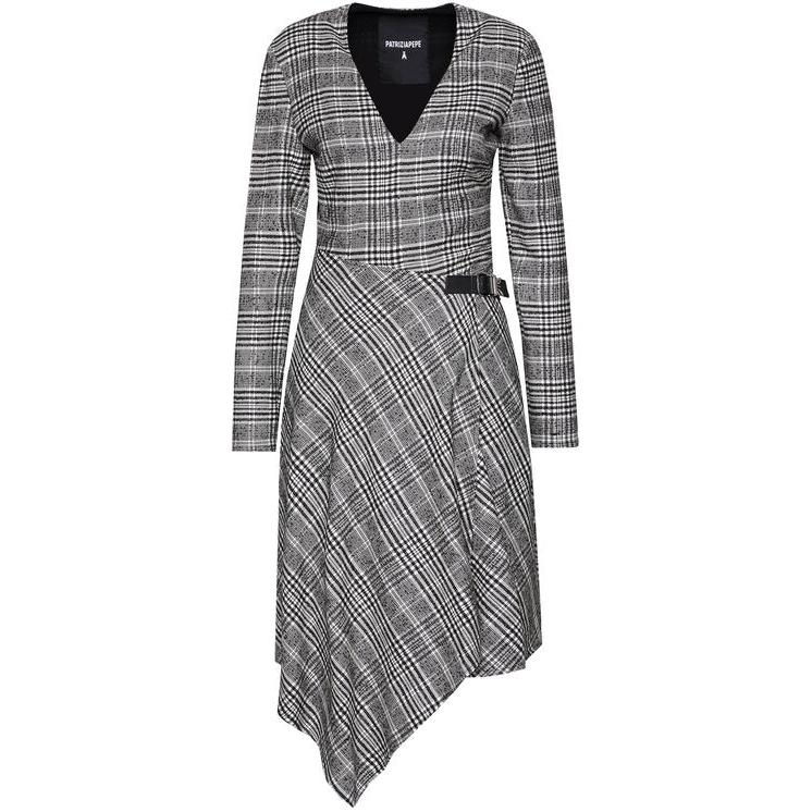 Tartan Patterned Wool & Viscose Dress