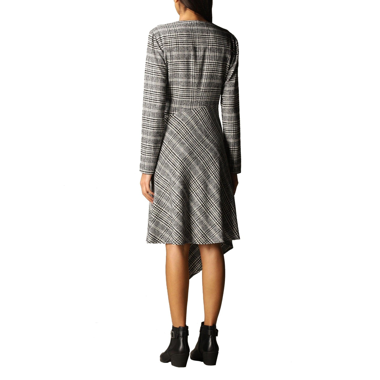Tartan Patterned Wool & Viscose Dress