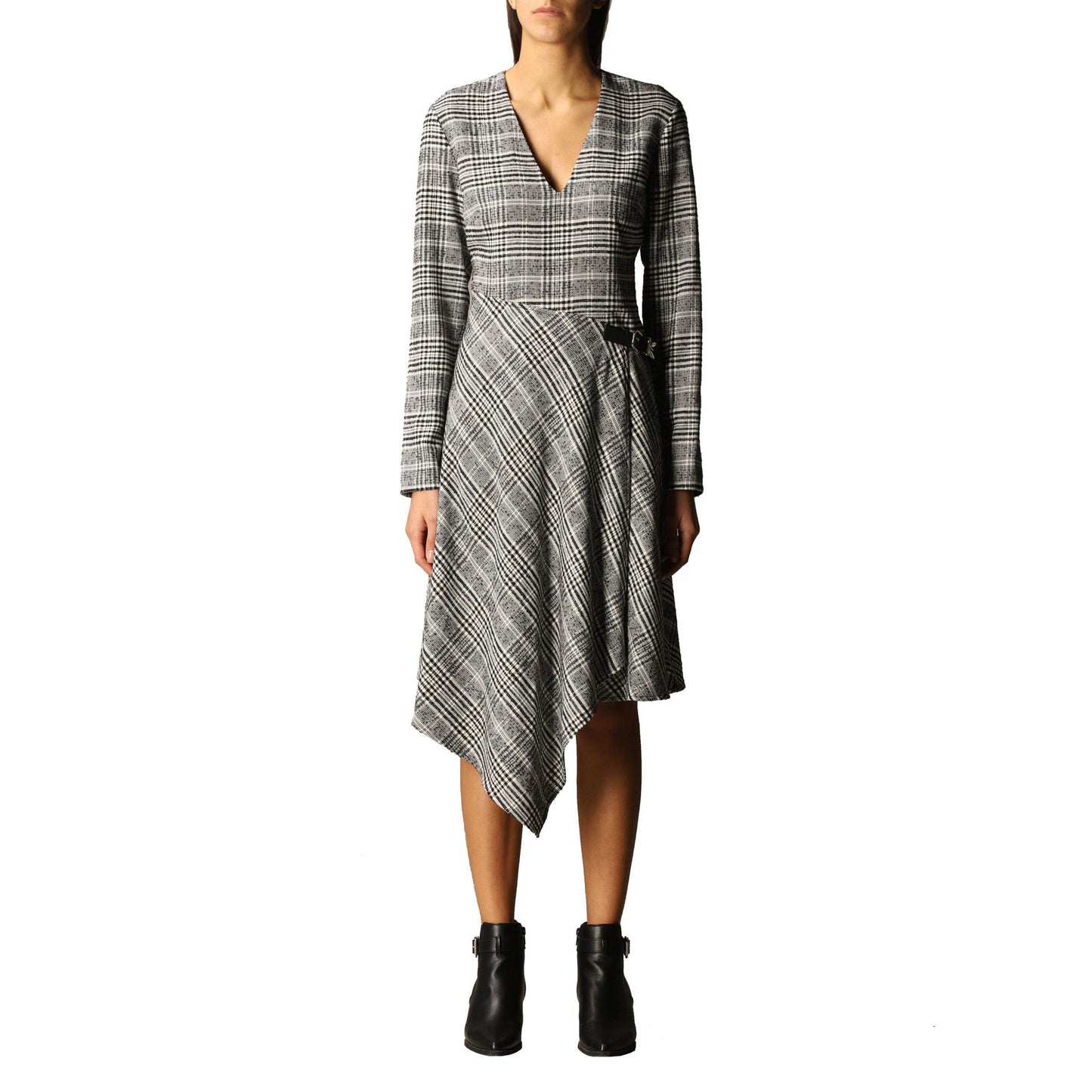 Tartan Patterned Wool & Viscose Dress