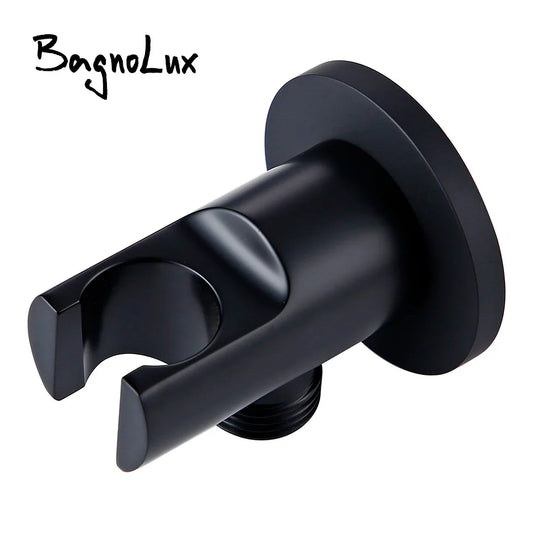Black round Brass Wall Mounted Bathroom Faucet Replacement Shower Stand
