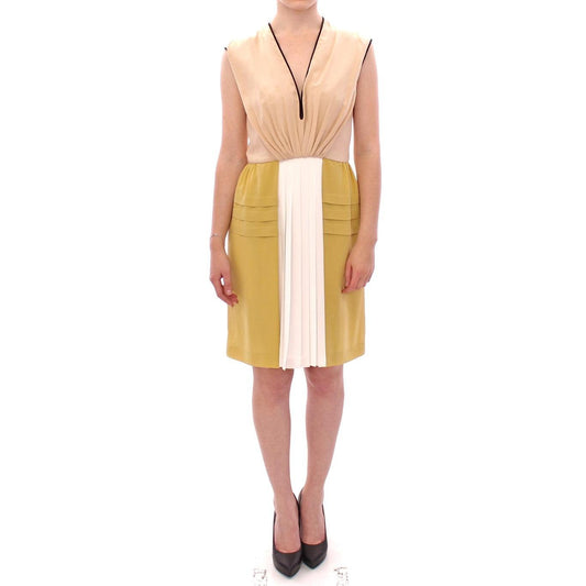 Multicolor Silk Sleeveless Above Knees Dress - coffeewithmee2