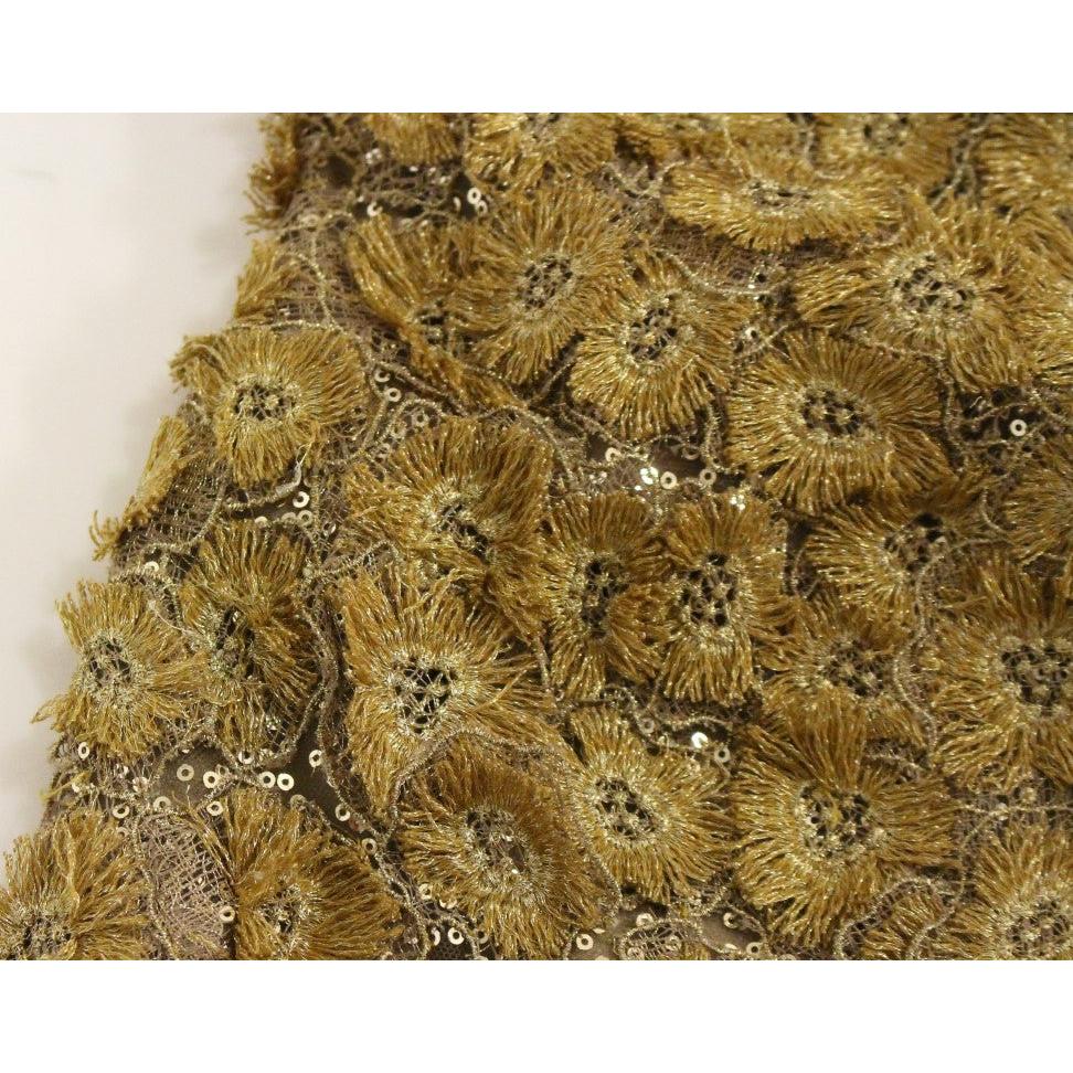 GOLD Long Lace Maxi Crystal Dress - coffeewithmee2