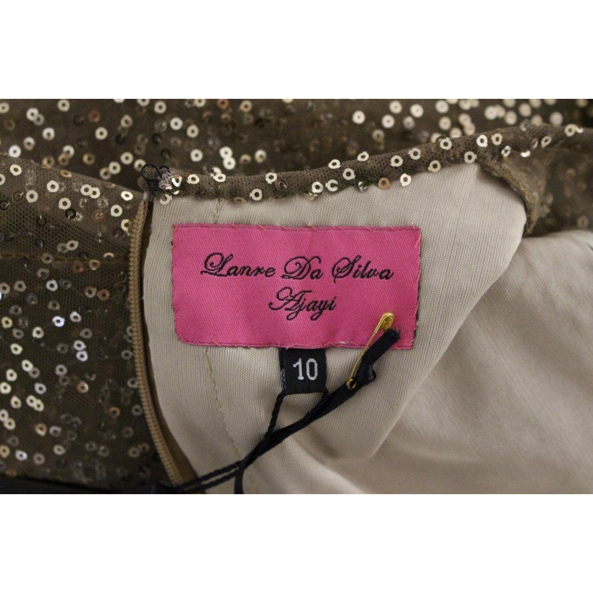 GOLD Long Lace Maxi Crystal Dress - coffeewithmee2