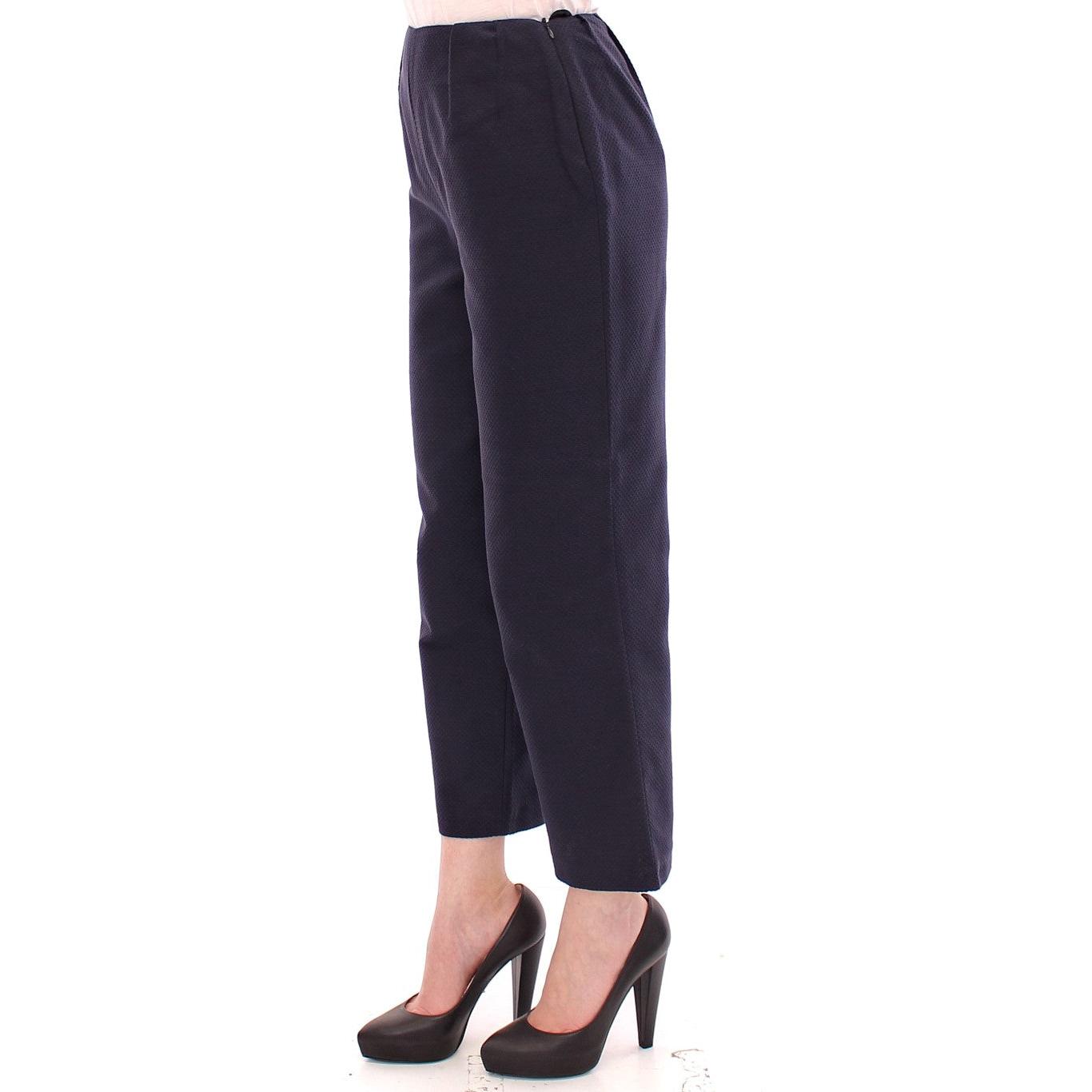 Blue Cropped Cotton Pants - coffeewithmee2
