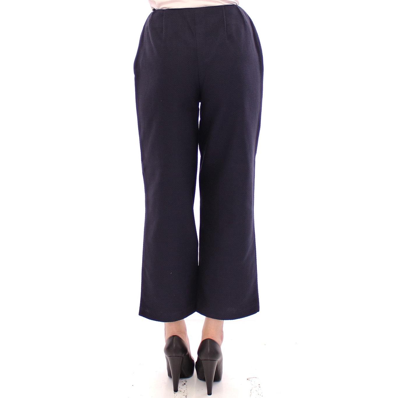 Blue Cropped Cotton Pants - coffeewithmee2