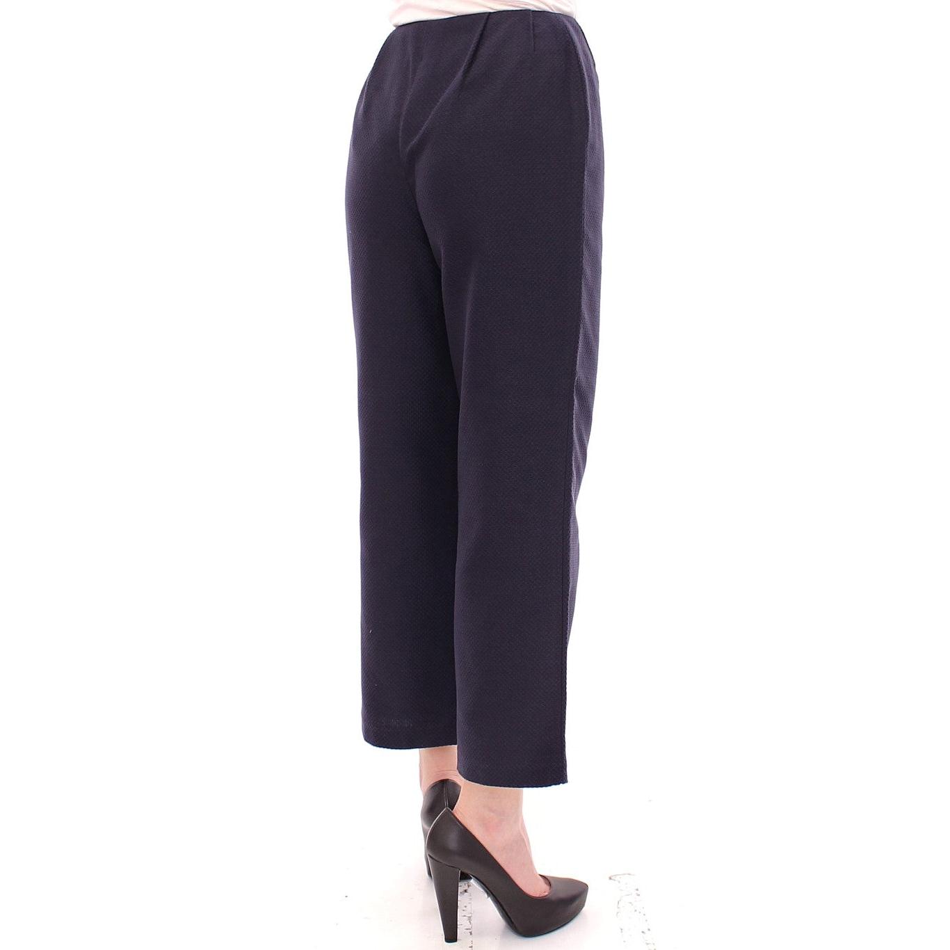 Blue Cropped Cotton Pants - coffeewithmee2