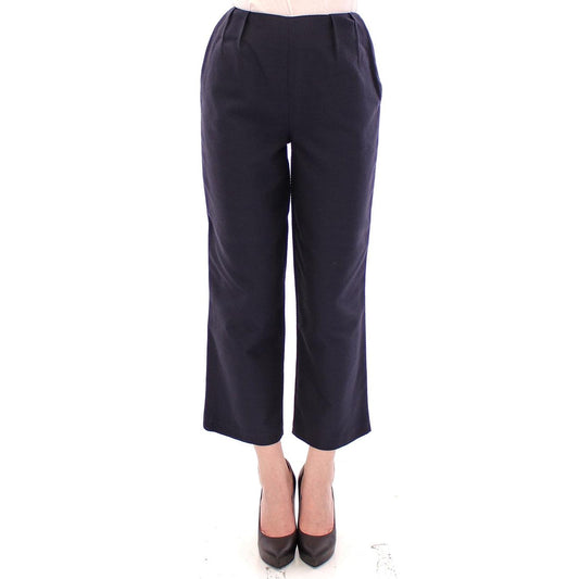 Blue Cropped Cotton Pants - coffeewithmee2