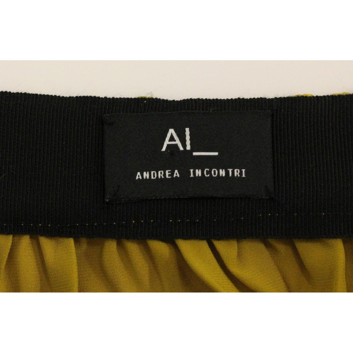 Gold Silk Solid Mini A-Line Skirt - coffeewithmee2