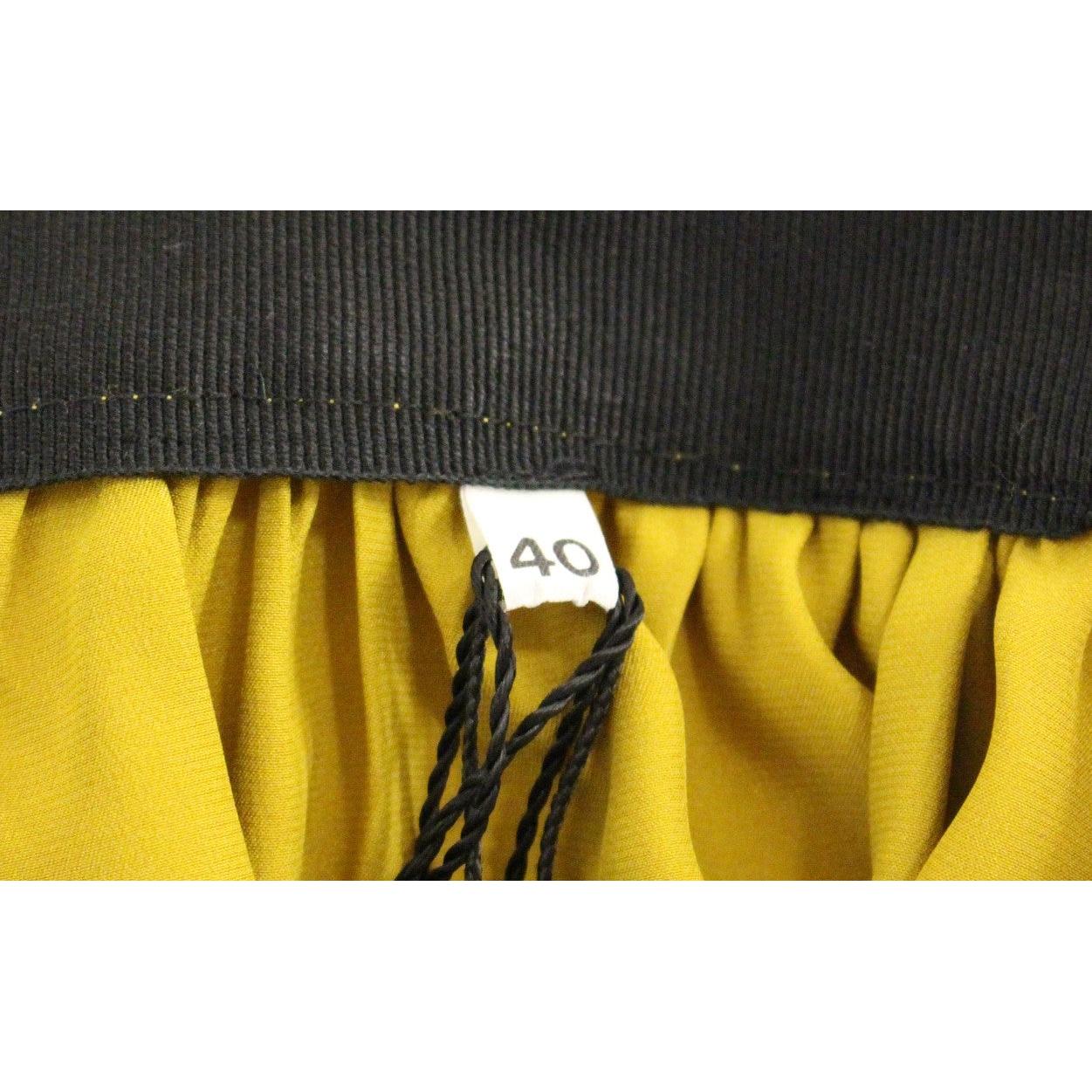 Gold Silk Solid Mini A-Line Skirt - coffeewithmee2