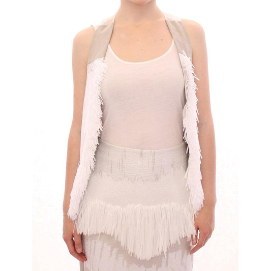 White Lashes Open Back Vest Jacket - coffeewithmee2
